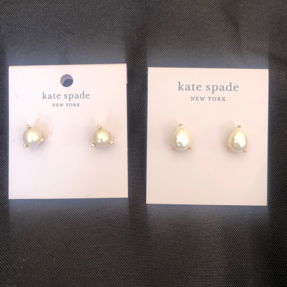 Kate Spate Imitation Pearl Stud bundle earrings 2 pairs